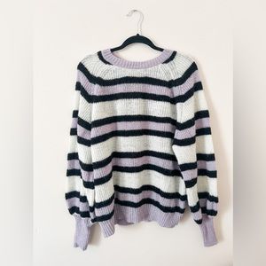 Who What Wear | Lilac Black Stripe Sweater | Size XXL